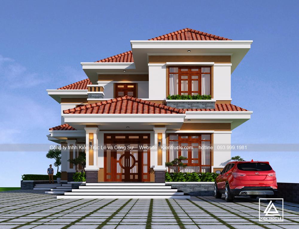 Các mẫu thiết kế nhà biệt thự 2 tầng mái thái đẹp nhất 2021
