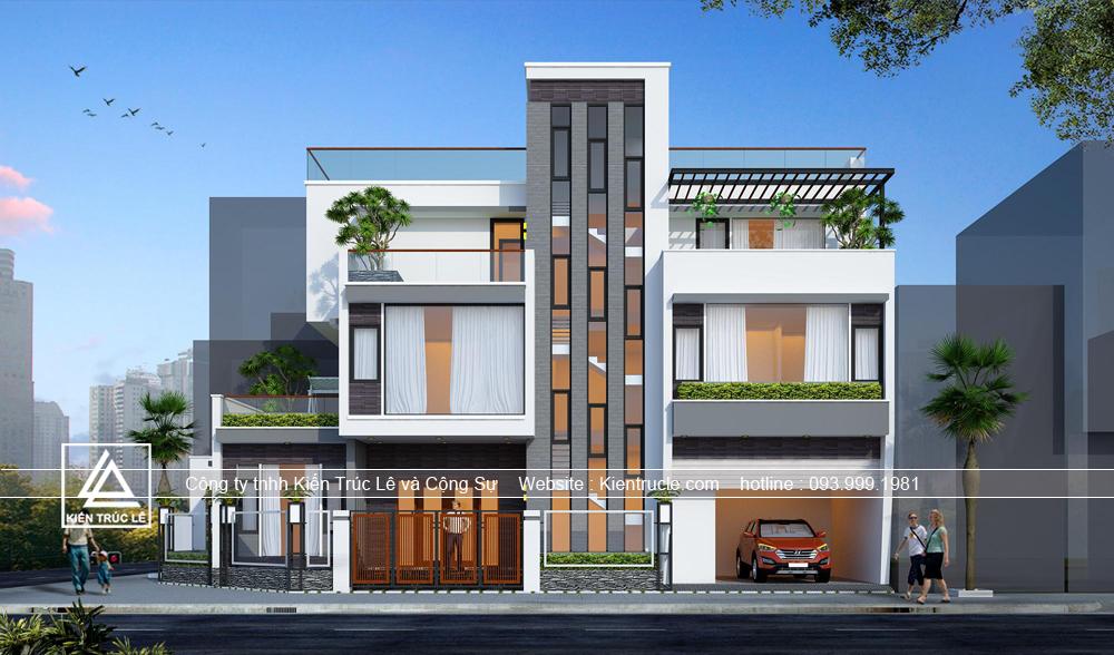 Biệt thự mini mái bằng hiện đại