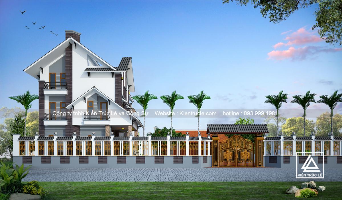 Biệt thự sân vườn 3 tầng đẹp