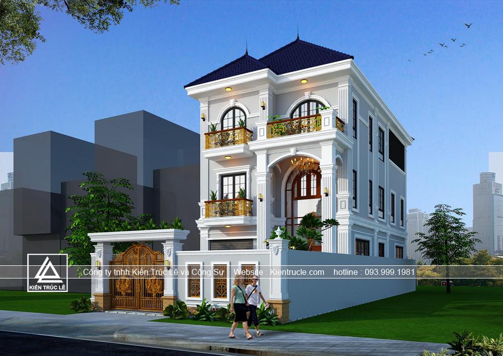 Mẫu biệt thự 3 tầng tân cổ điển