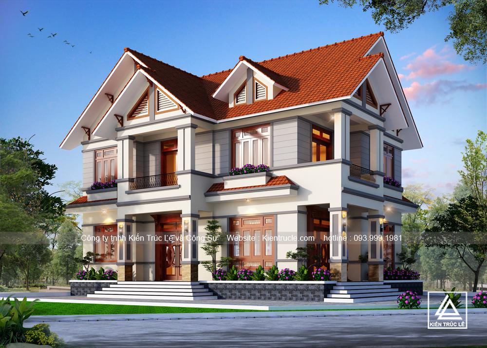 Mẫu nhà 2 tầng 140m2 đẹp tại Hải Phòng