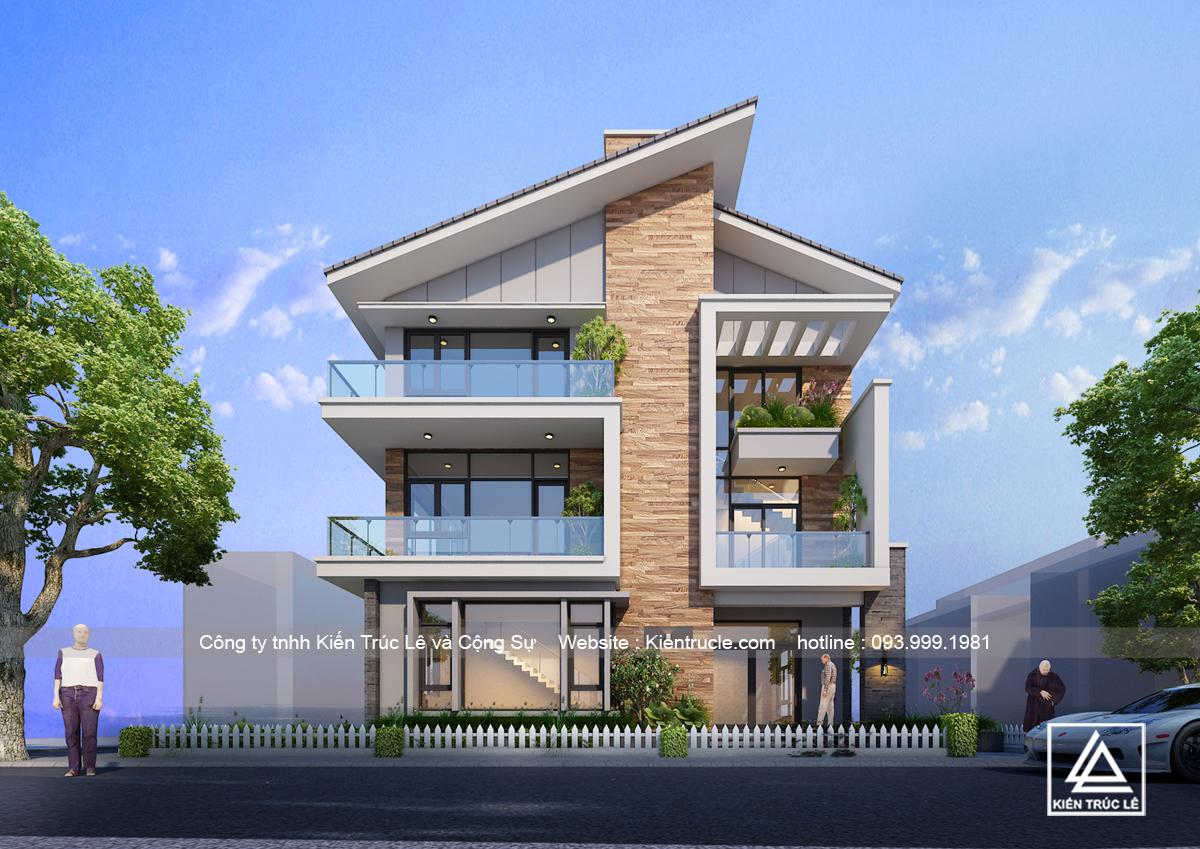 Mẫu nhà 3 tầng mái thái đẹp