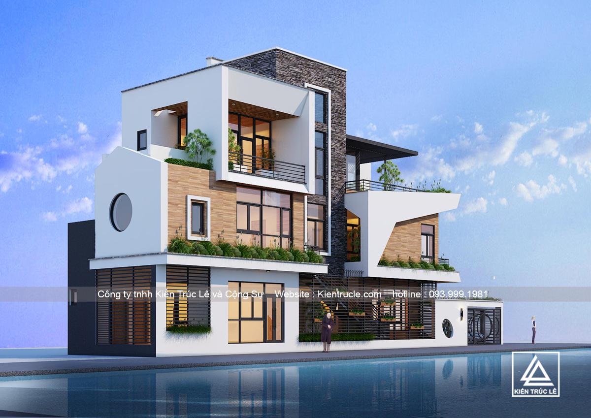Mẫu nhà biệt thự 3 tầng 100m2