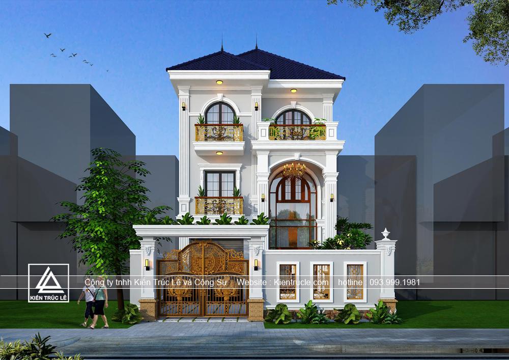 Mẫu nhà biệt thự 3 tầng tân cổ điển đẹp