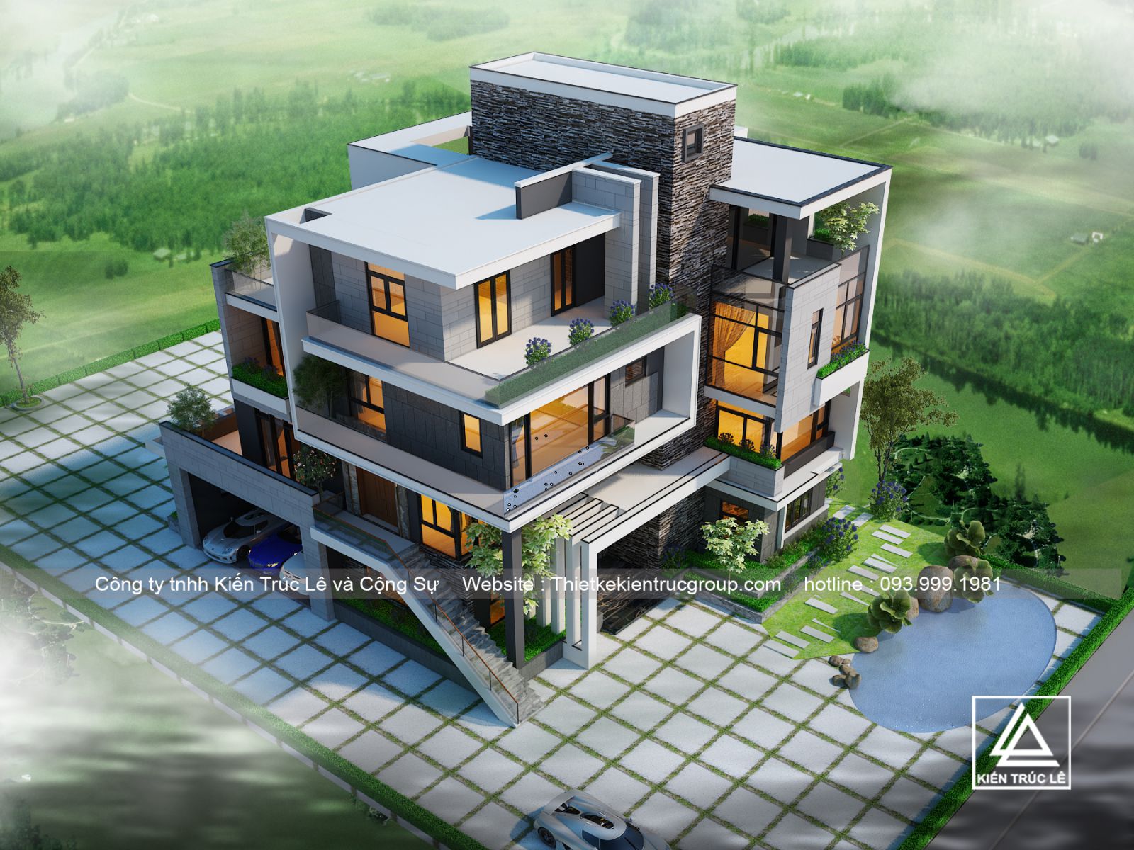 Những mẫu biệt thự 4 tầng đẹp
