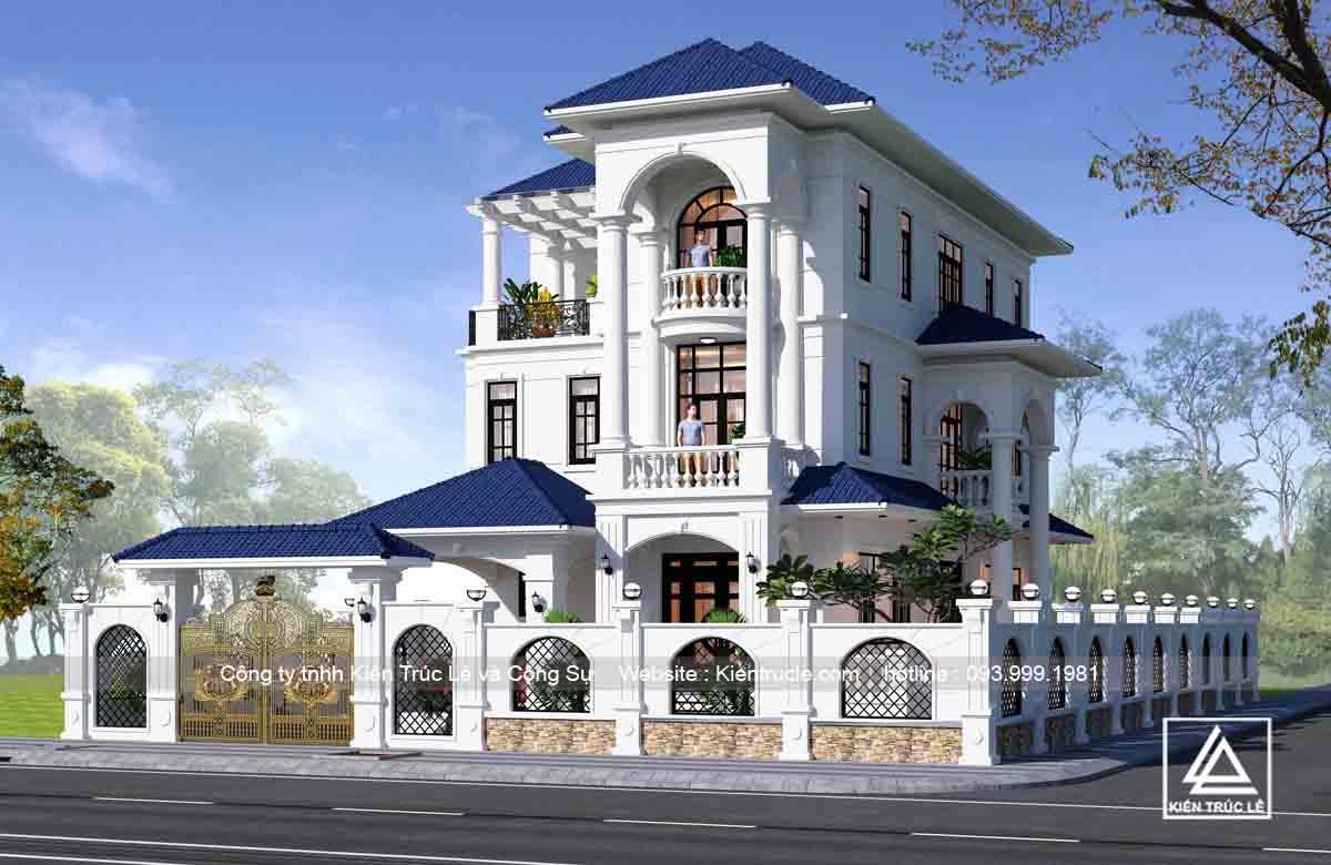 Thiết kế biệt thự tân cổ điển 3 tầng