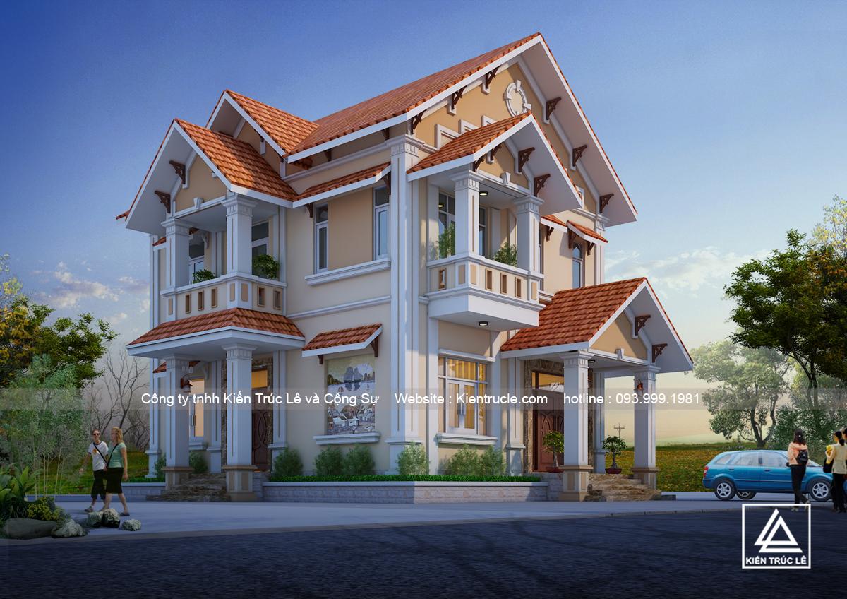 Thiết kế nhà 2 tầng 9x11m đẹp tại hải phòng