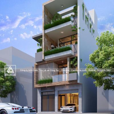 Nhà ống 4 tầng đẹp hiện đại