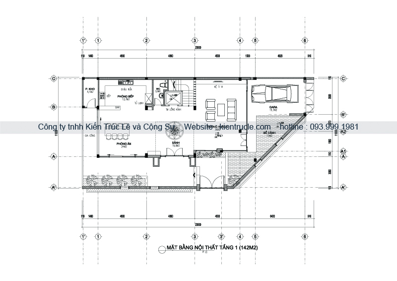 Bản vẽ tổng thể tầng 1
