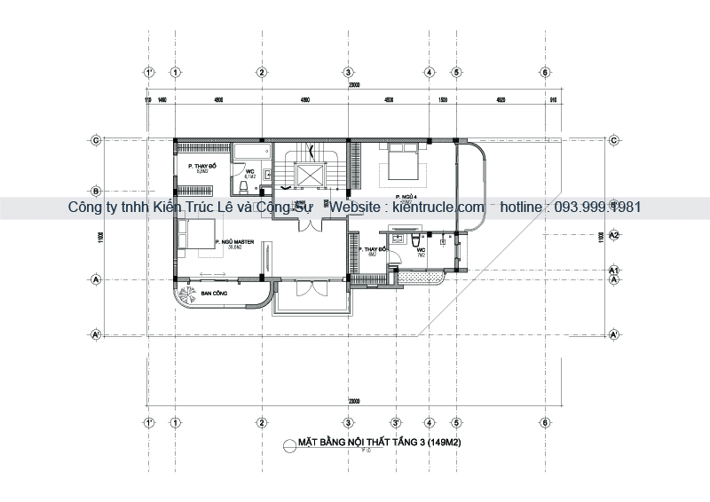 Bản vẽ tổng thể tầng 3