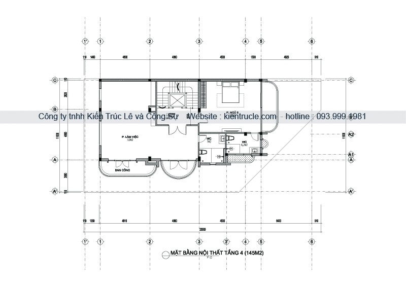 Bản vẽ tổng thể tầng 4