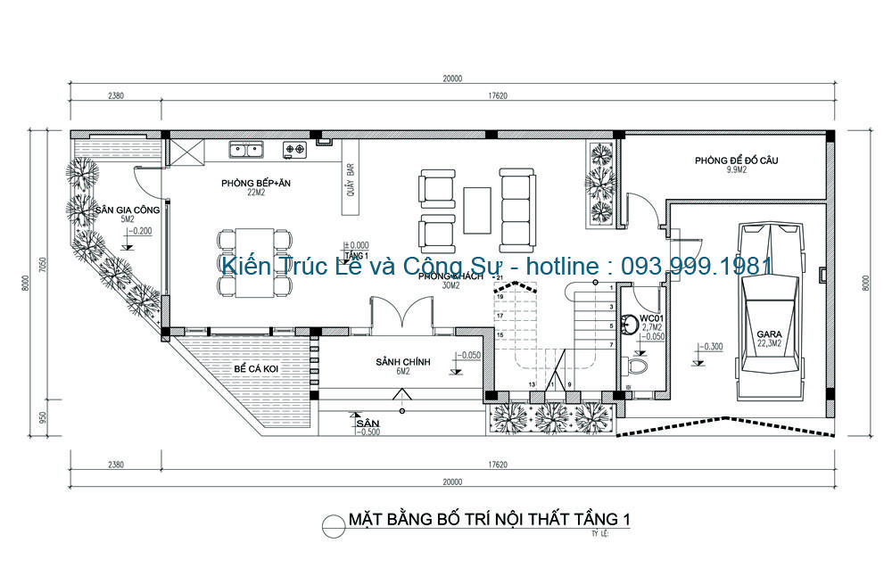 Mặt bằng tầng 1