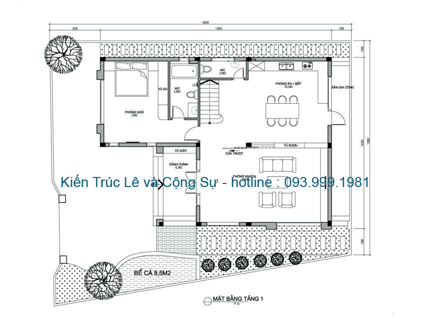 Mặt bằng tầng 1