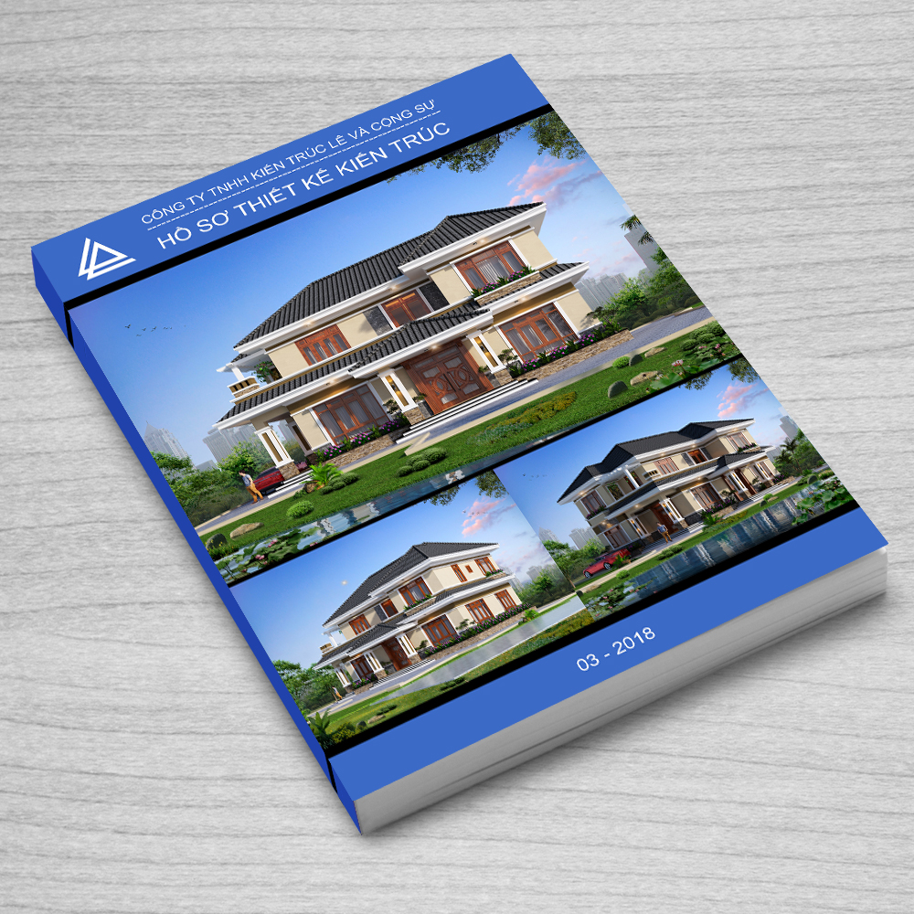 Bản vẽ thiết kế nhà biệt thự 2 tầng 130m2