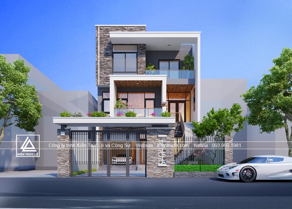 Bản vẽ thiết kế nhà mặt tiền 9m