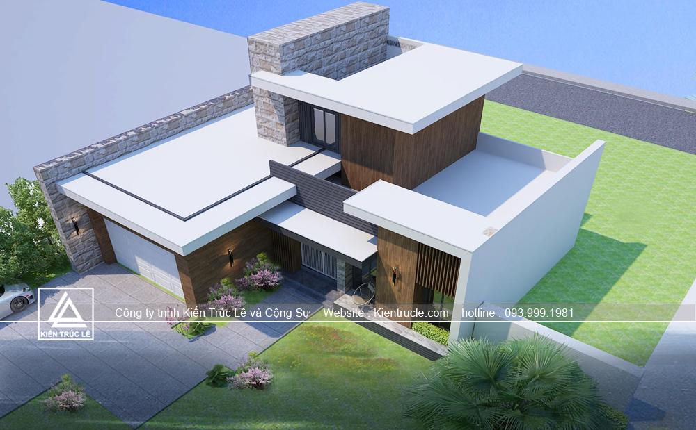 Biệt thự 1 tầng mái bằng đẹp