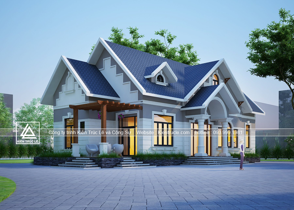 Biệt thự 1 tầng mái thái đẹp