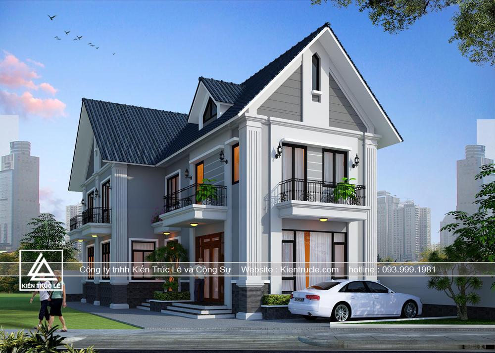 Biệt thự 2 tầng 125m2 mái thái