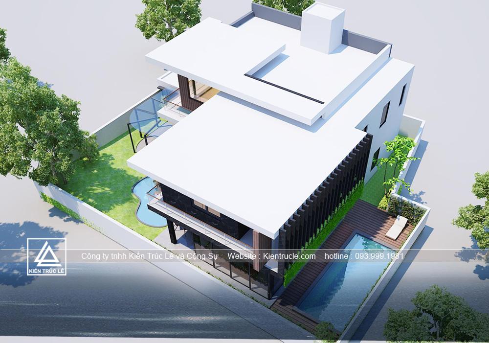 Biệt thự 2 tầng mái bằng đẹp