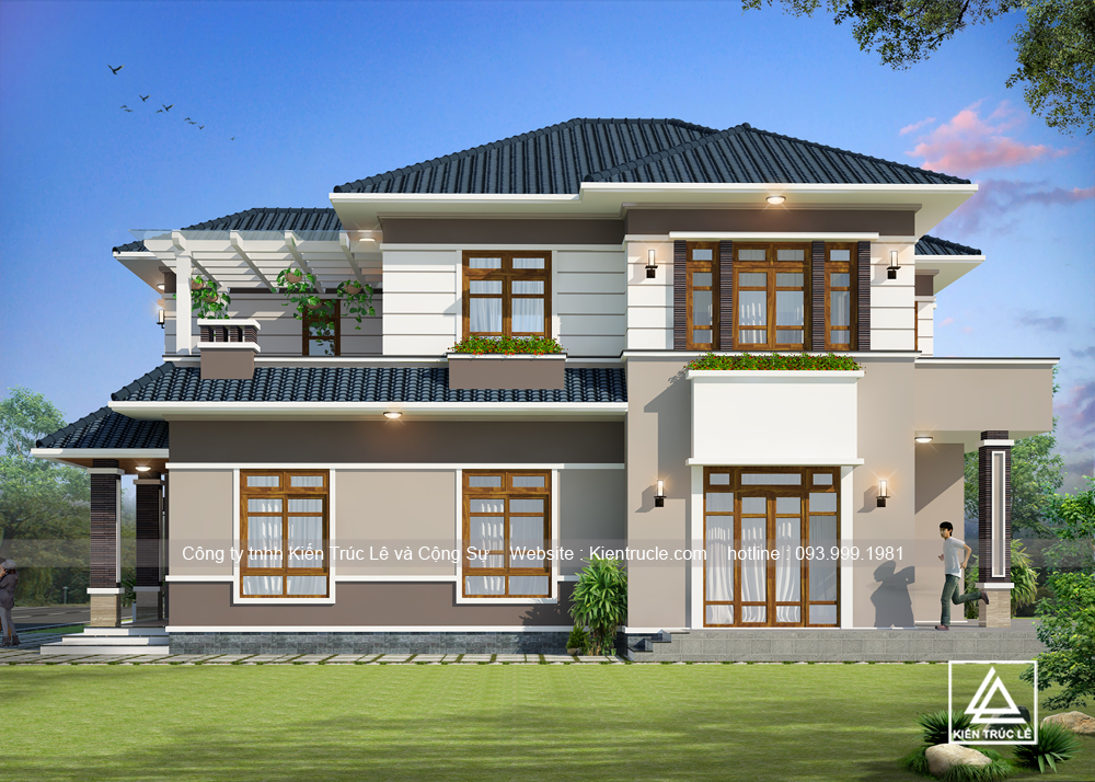 Biệt thự 2 tầng mái thái diện tích 120m2