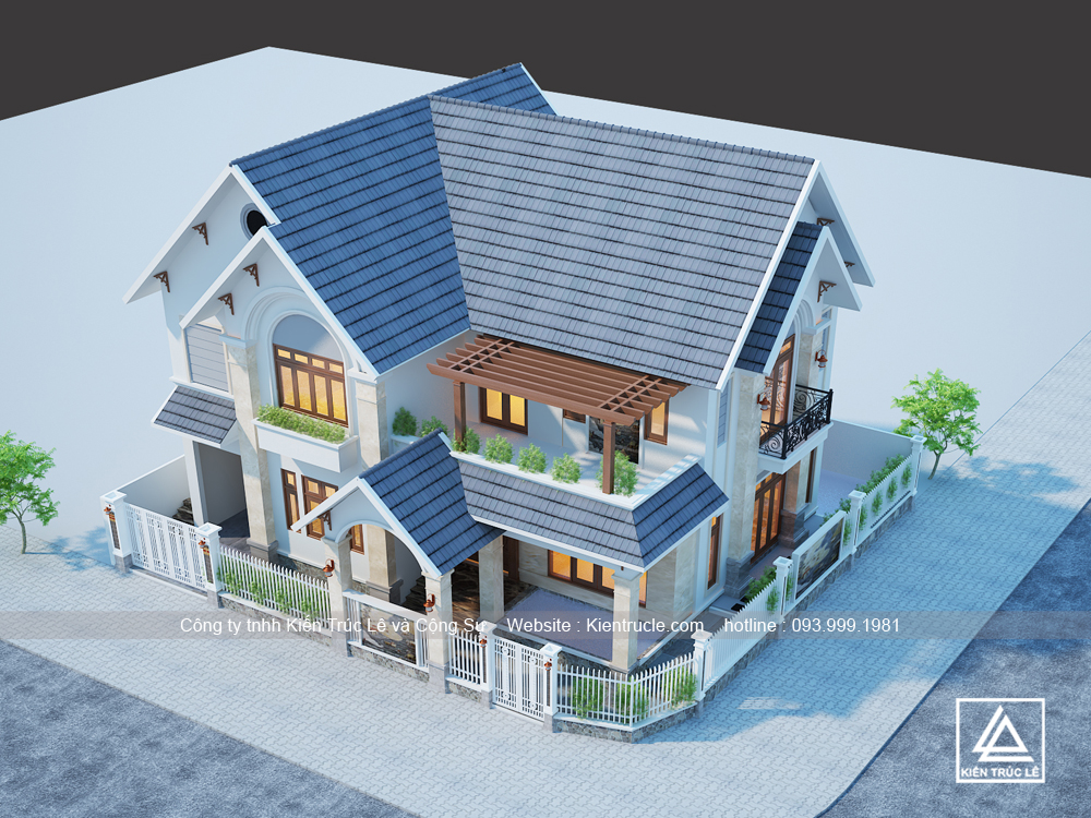 Biệt thự 2 tầng mái thái tại hải phòng