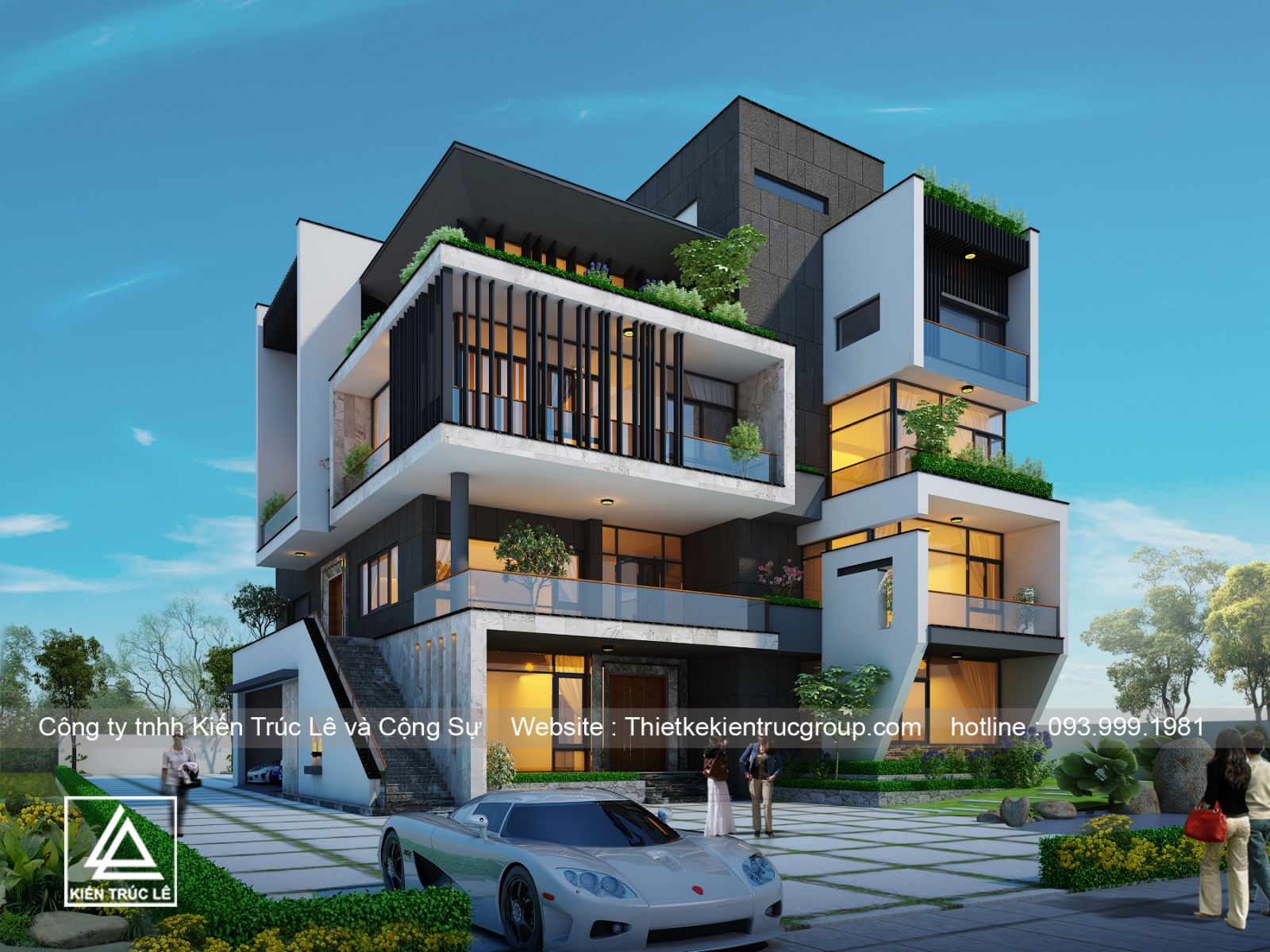 Biệt thự 4 tầng đẹp