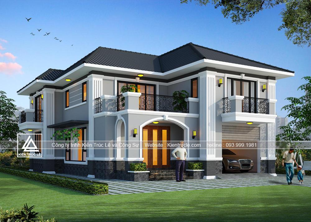 Biệt thự mini 2 tầng 4 phòng ngủ đẹp