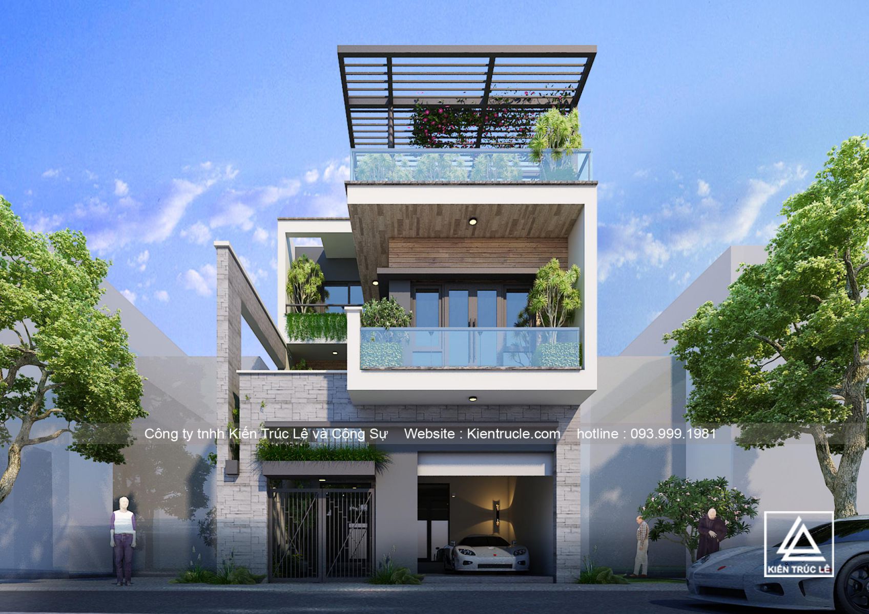 Biệt thự phố 3 tầng hiện đại