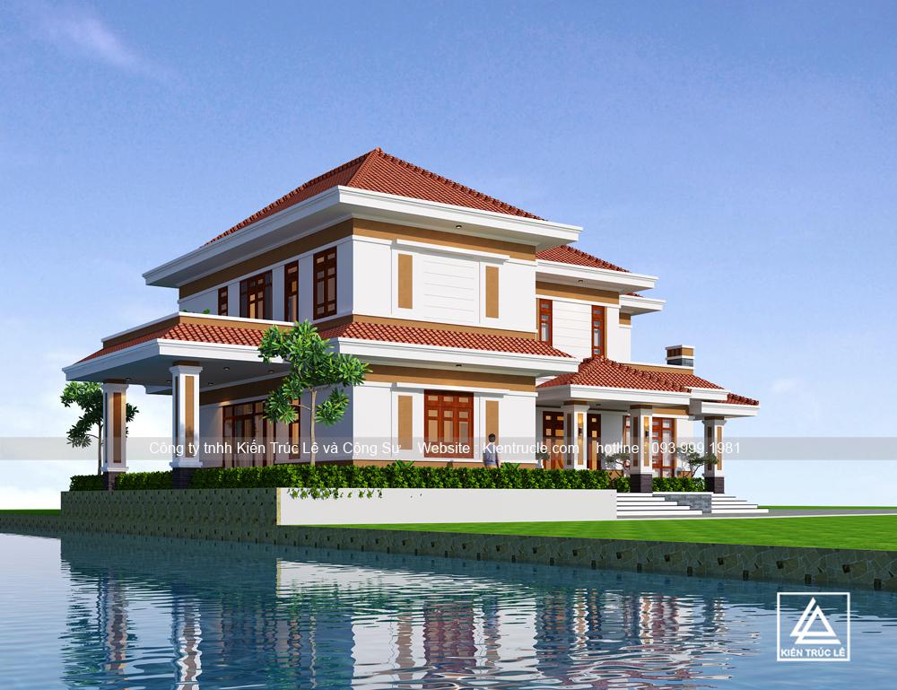 Chi phí xây nhà 2 tầng 150m2 mái thái đẹp