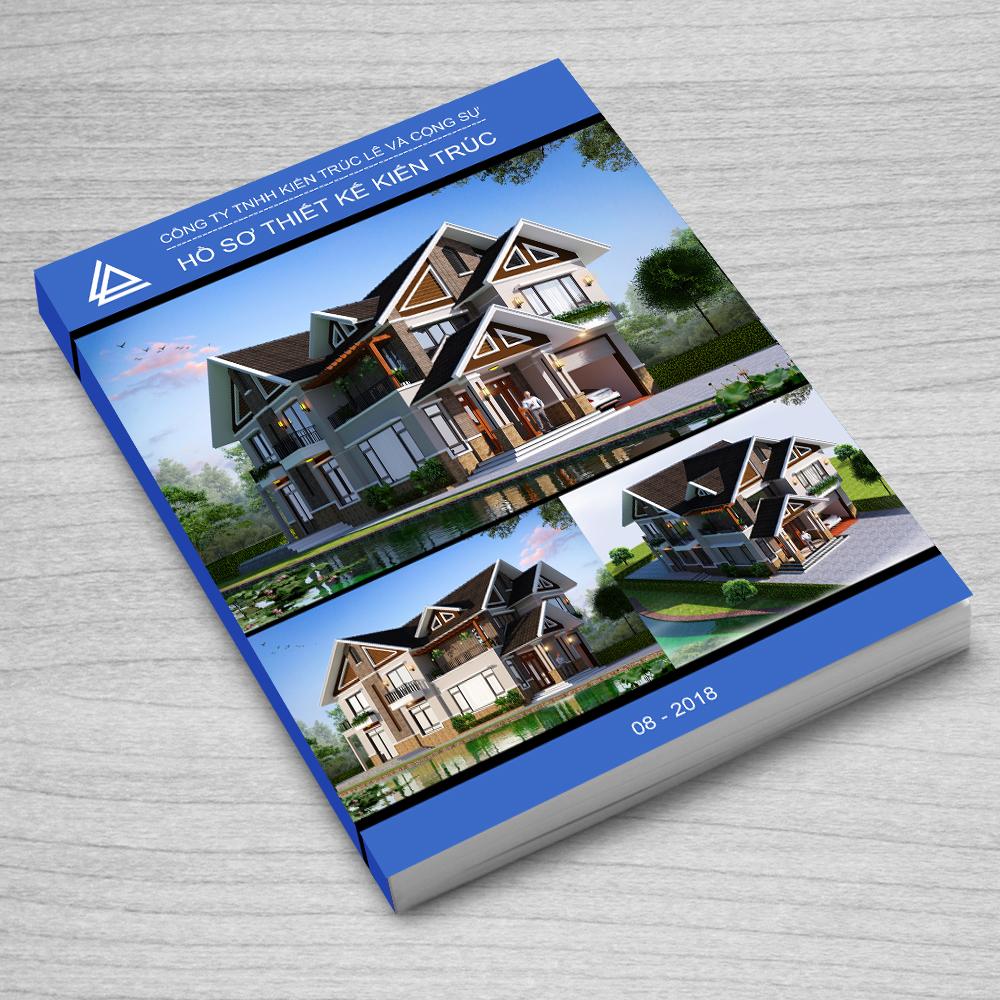 Hồ sơ bản vẽ thiết kế biệt thự 2 tầng 10x12m mái thái đẹp