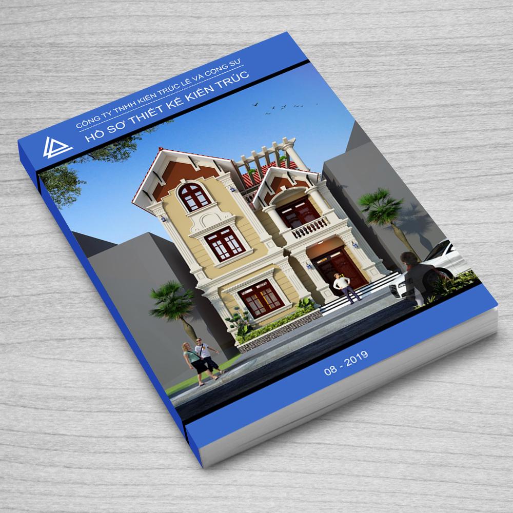 Hồ sơ thiết kế kiến trúc mẫu nhà biệt thự 3 tầng 8x15m đẹp