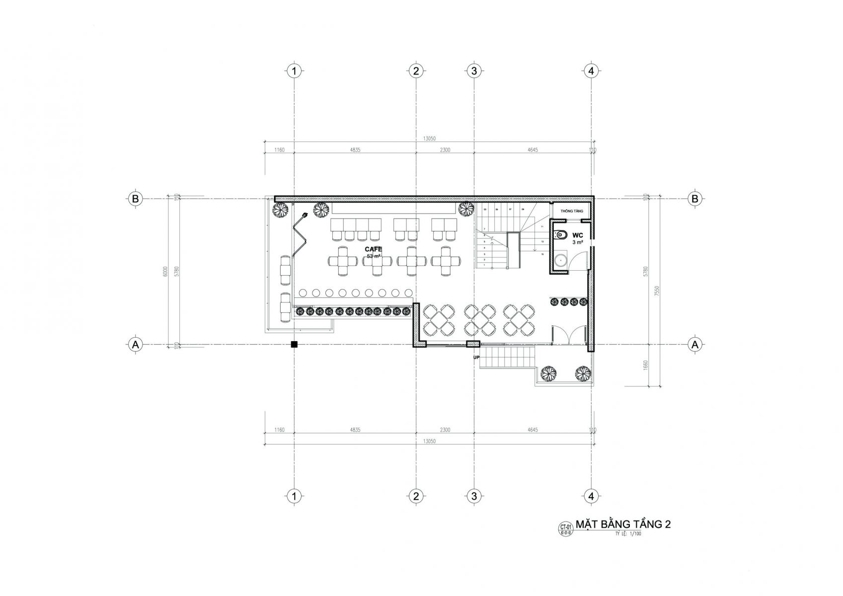 Mặt bằng t2 nhà 6x12m 4 tầng