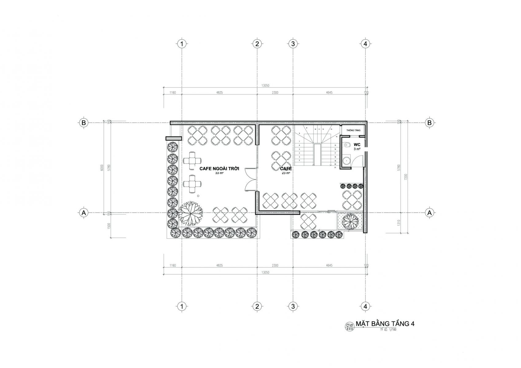 Mặt bằng t4 nhà phố 6x12m 4 tầng đẹp