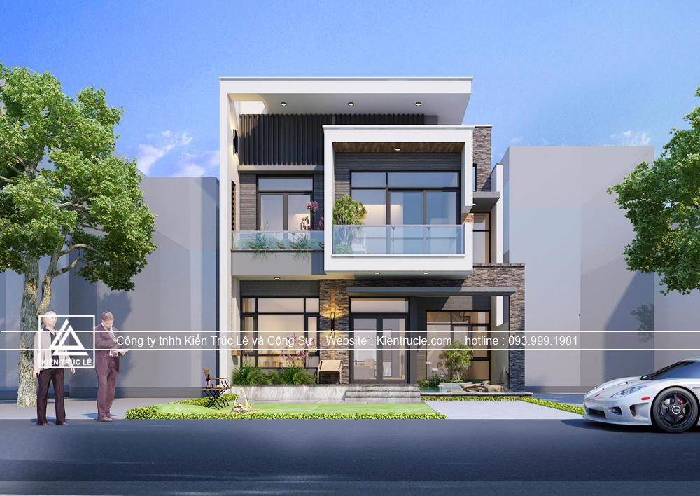 Mặt tiền biệt thự 2 tầng 9x19m đẹp