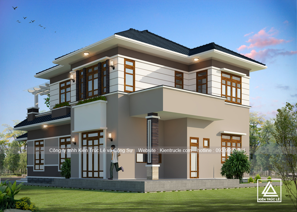 Mẫu biệt thự 2 tầng 4 phòng ngủ 120m2