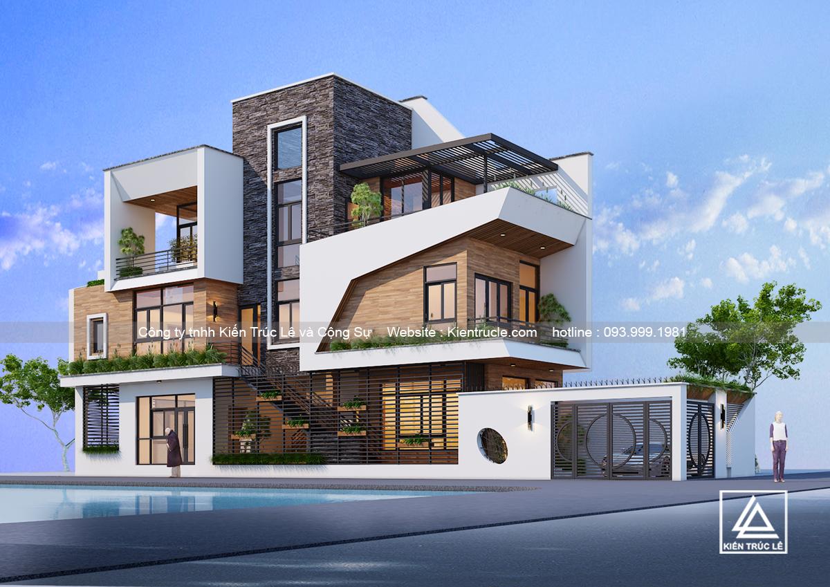 Mẫu biệt thự 3 tầng hiện đại đẹp