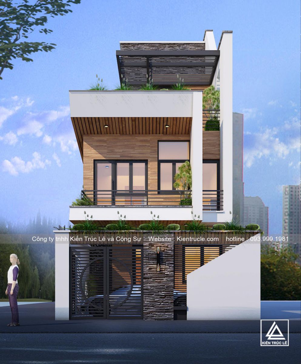 Mẫu biệt thự mini 3 tầng mái bằng đẹp nhất