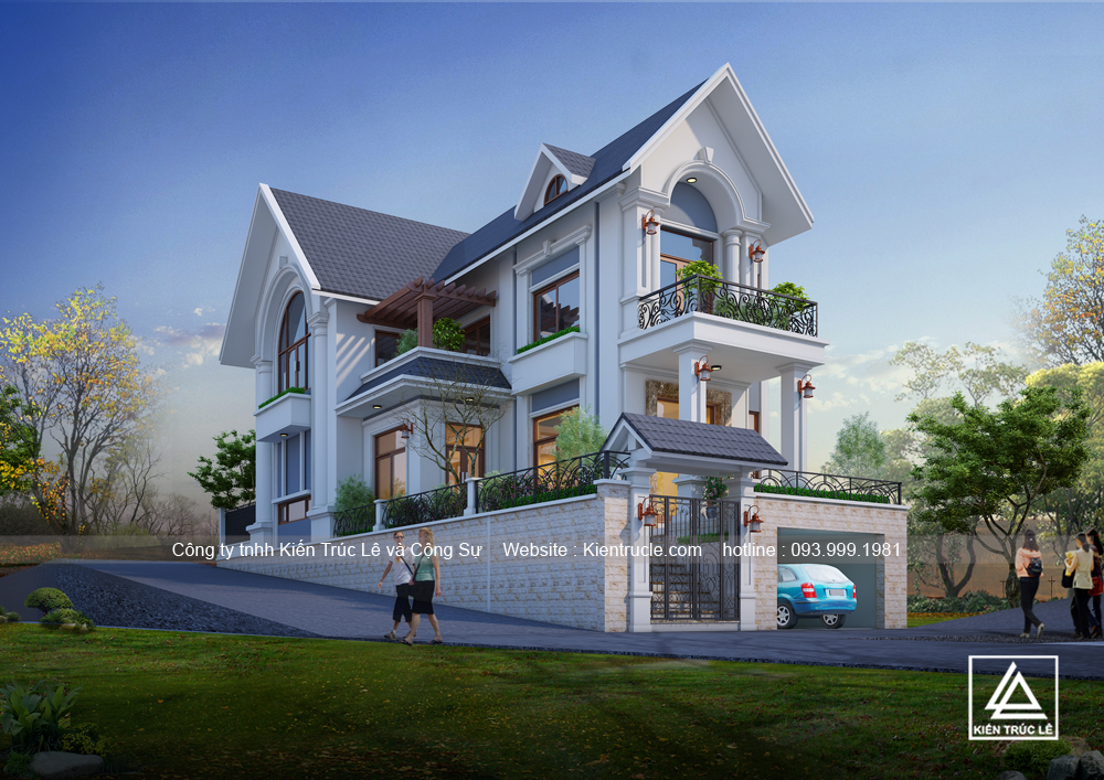 Mẫu nhà biệt thự sườn đồi đẹp tại Hòa Bình