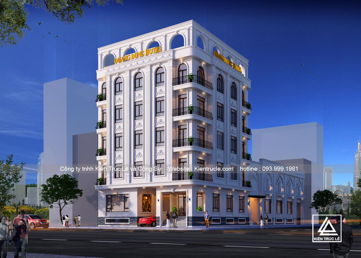 Mẫu khách sạn 3 sao 5 tầng tân cổ điển