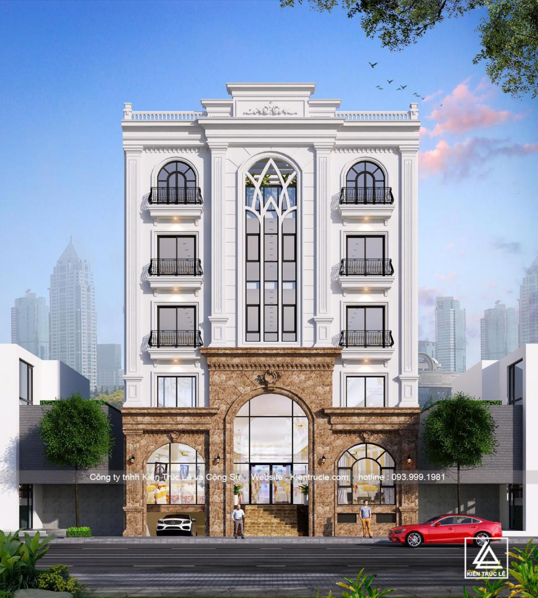 Mẫu khách sạn mini đẹp 5 tầng