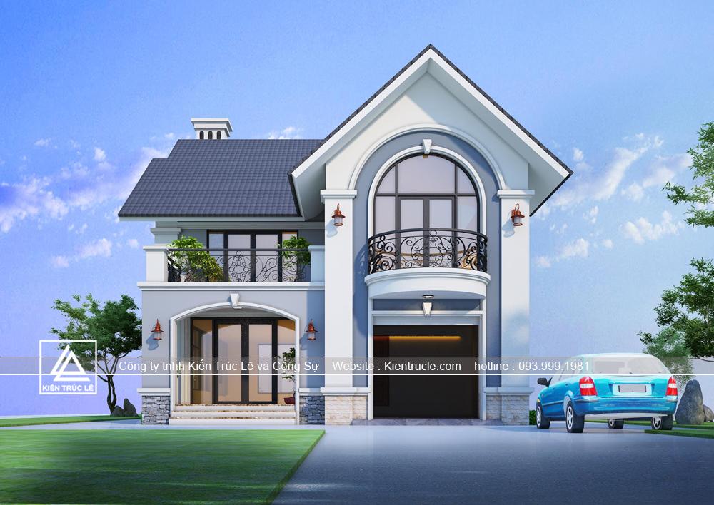 Mẫu nhà 2 tầng 10x12m đẹp