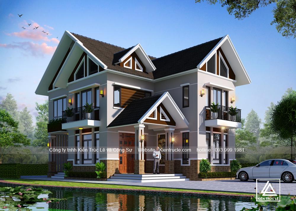 Mẫu nhà 2 tầng 8x10m mẫu mới nhất