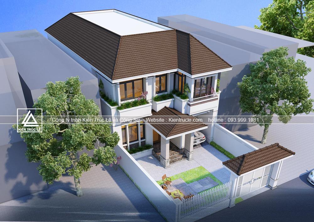 Mẫu nhà 2 tầng mặt tiền 9m