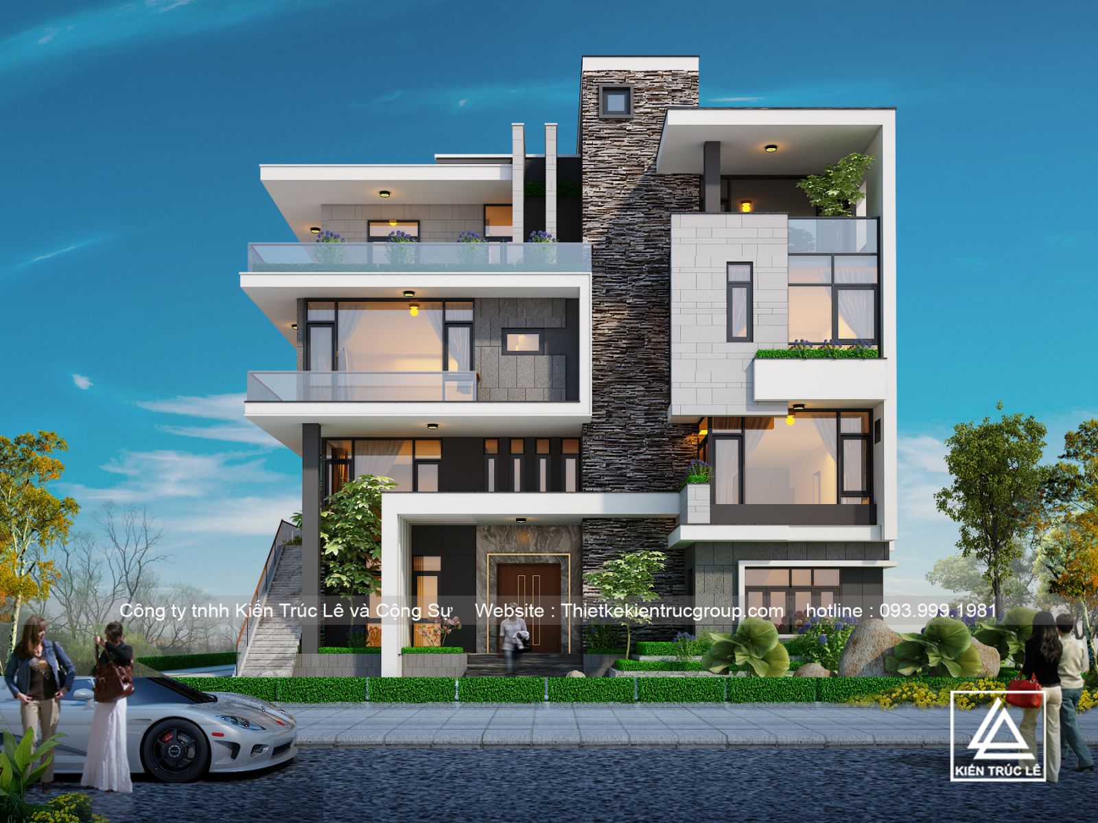 Mẫu nhà 4 tầng đẹp hiện đại