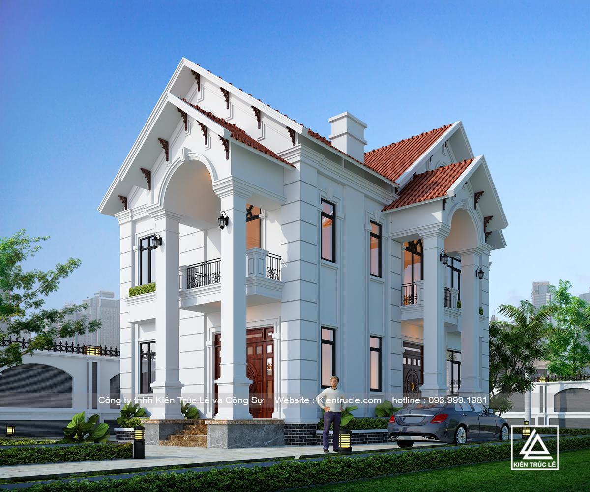 Mẫu nhà biệt thự 2 tầng tân cổ điển
