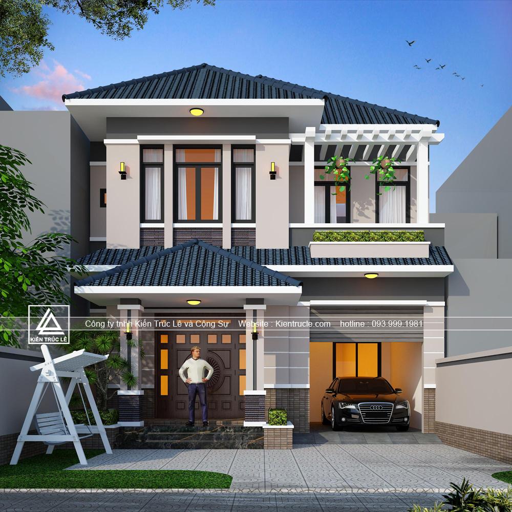 Mẫu nhà biệt thự phố 2 tầng đẹp