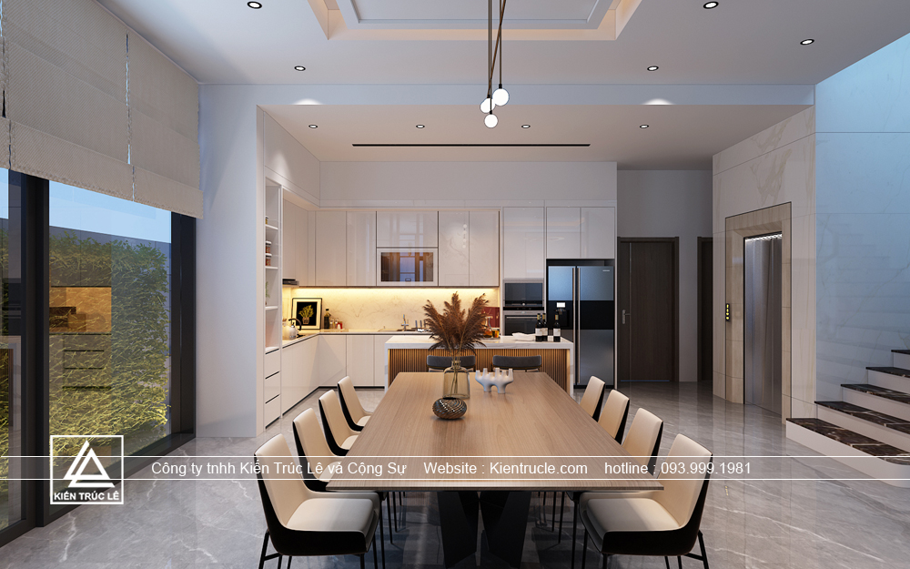 Mẫu thiết kế phòng bếp ăn đẹp hiện đại