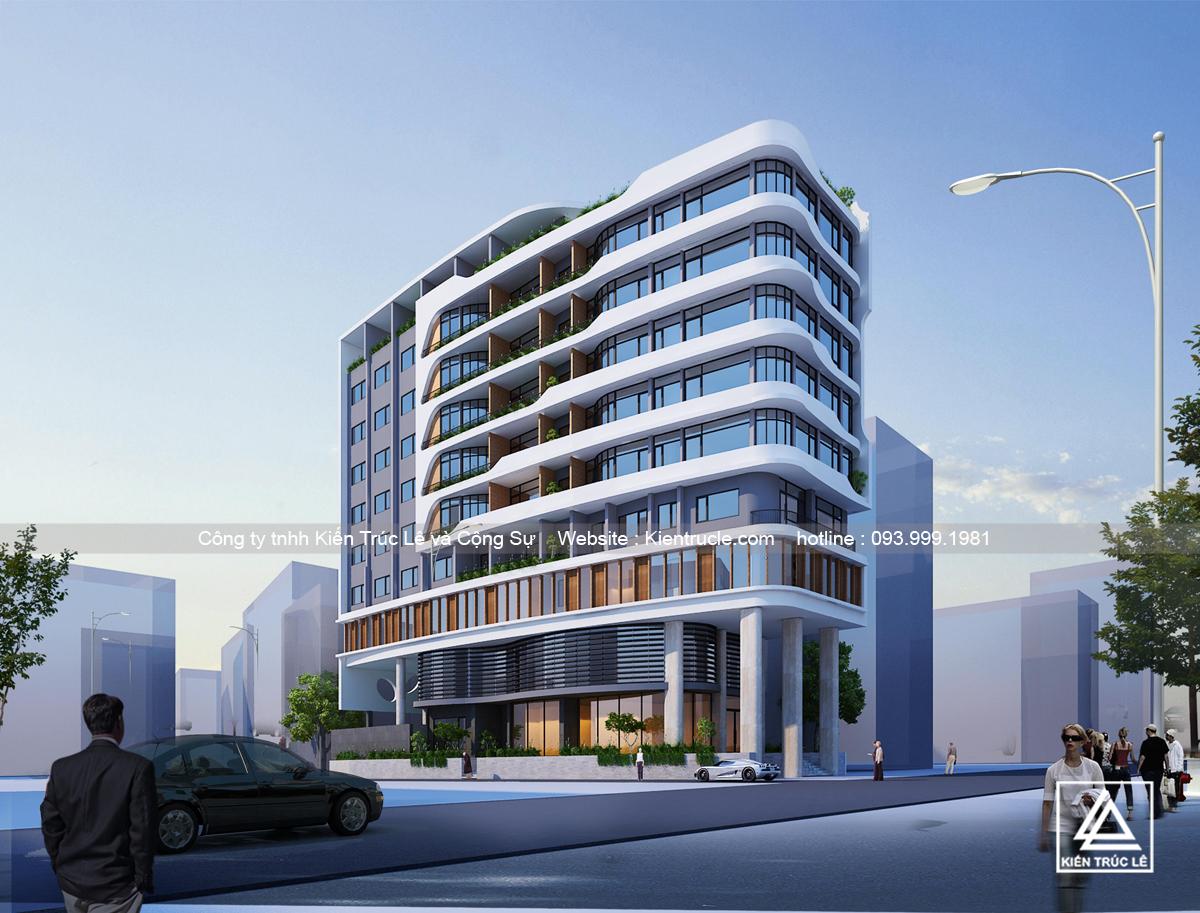 Mẫu thiết kế khách sạn tiêu chuẩn 3 sao 10 tầng đẹp phong cách kiến trúc xanh