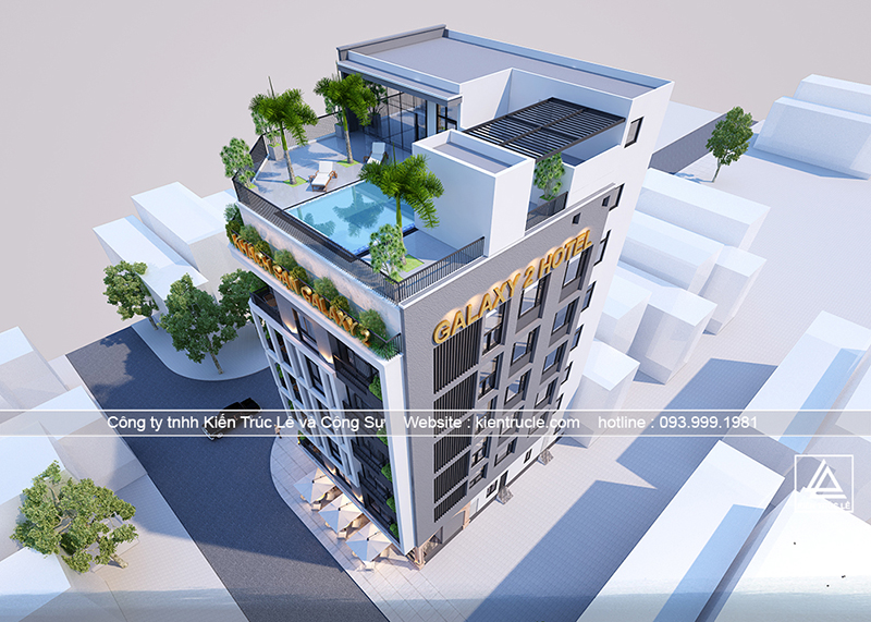thiết kế khách sạn 7 tầng đẹp