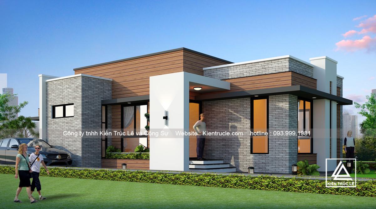 Mẫu thiết kế nhà 1 tầng hiện đại đẹp